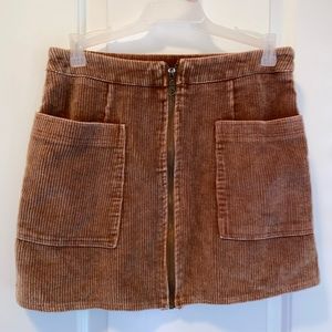 Women Brown Corduroy Skirt She + Sky size small